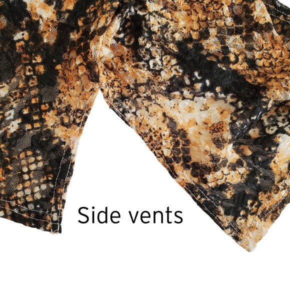 Free People Out For The Night Top Snake Combo Blouse Size S - Picture 7 of 16